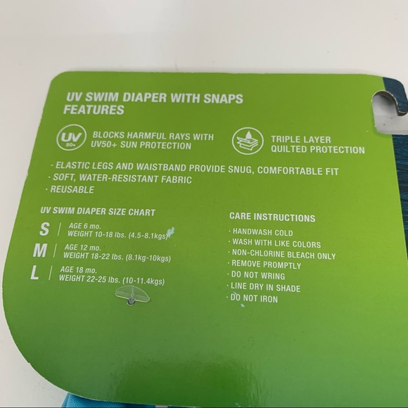 Speedo UV Baby Kids Blue & Pink Swim Diaper W/ Snaps Animal Graphic Small 6 Mo - Picture 12 of 16